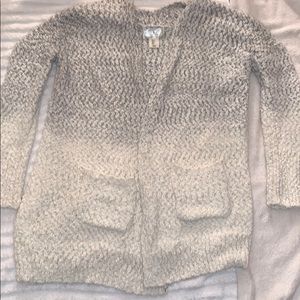 Soft Cardigan-Light Grey to White Ombré